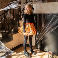 Spódniczka tiulowa pomarańczowa Dynia Halloween z LED 30cm