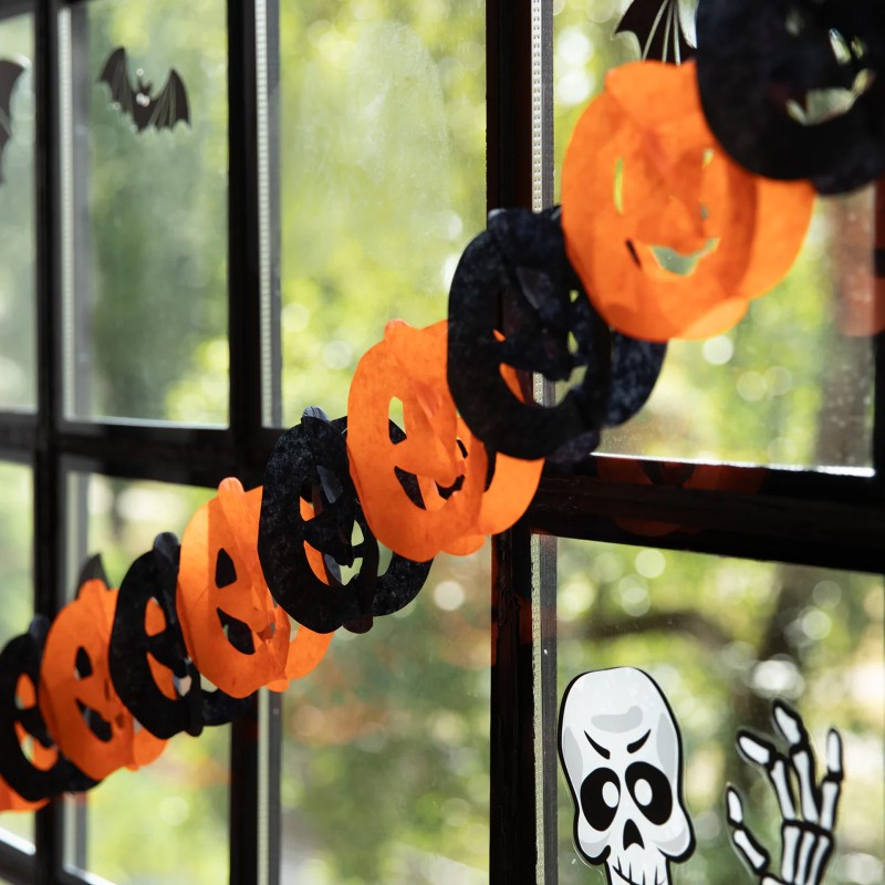 Girlanda Halloween Dynie pomarańczowo-czarna 300cm
