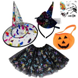 Zestaw Strój Wiedźma Czarownica koszyk Dynia