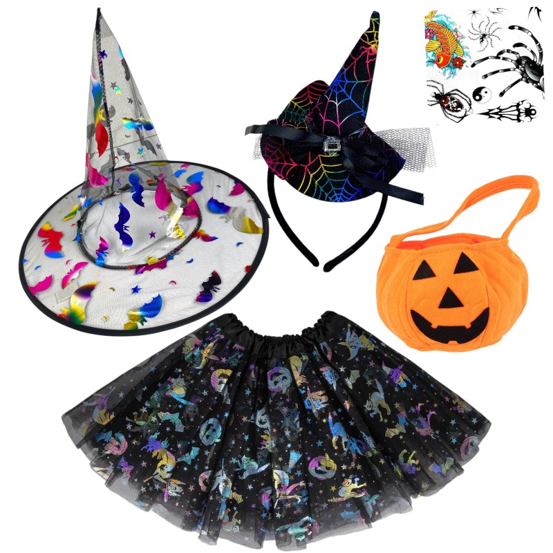 Zestaw Strój Wiedźma Czarownica koszyk Dynia