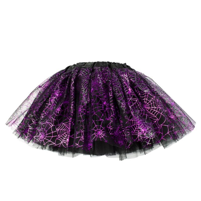Strój Nietoperza na Halloween Fioletowe Tutu Pajęczyna