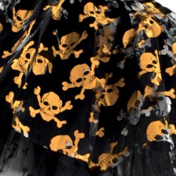Spódniczka tutu Halloween Kościotrup złote czaszki i kości