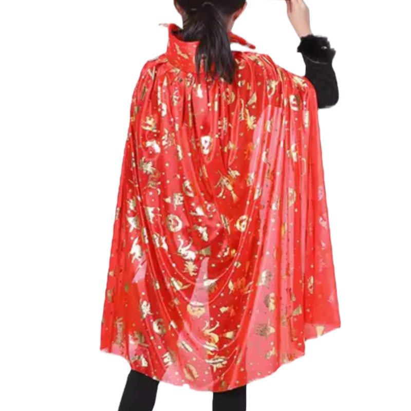 Peleryna Czarodzieja Czarownicy Czerwona Złote napisy