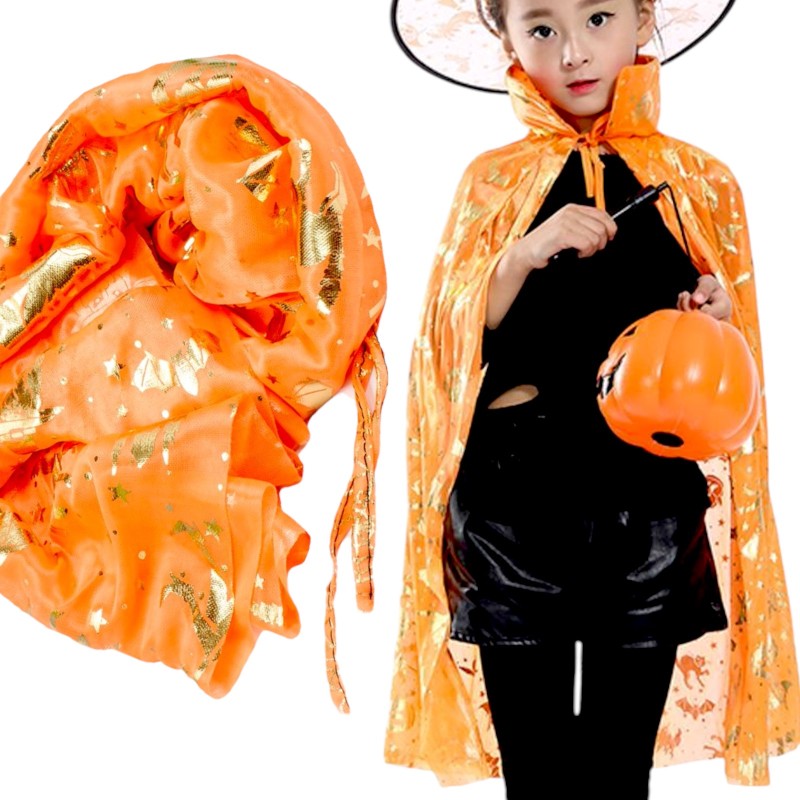 Peleryna Halloween Pomarańczowa 80cm