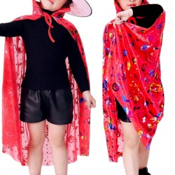 Peleryna Czarodzieja Czarownicy Czerwona Halloween 80cm