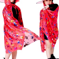 Peleryna Czarodzieja Czarownicy Czerwona Halloween 80cm