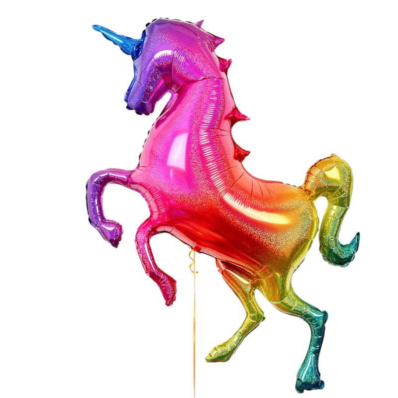 Gigantyczny Balon foliowy tęczowy jednorożec 135cm Unicorn