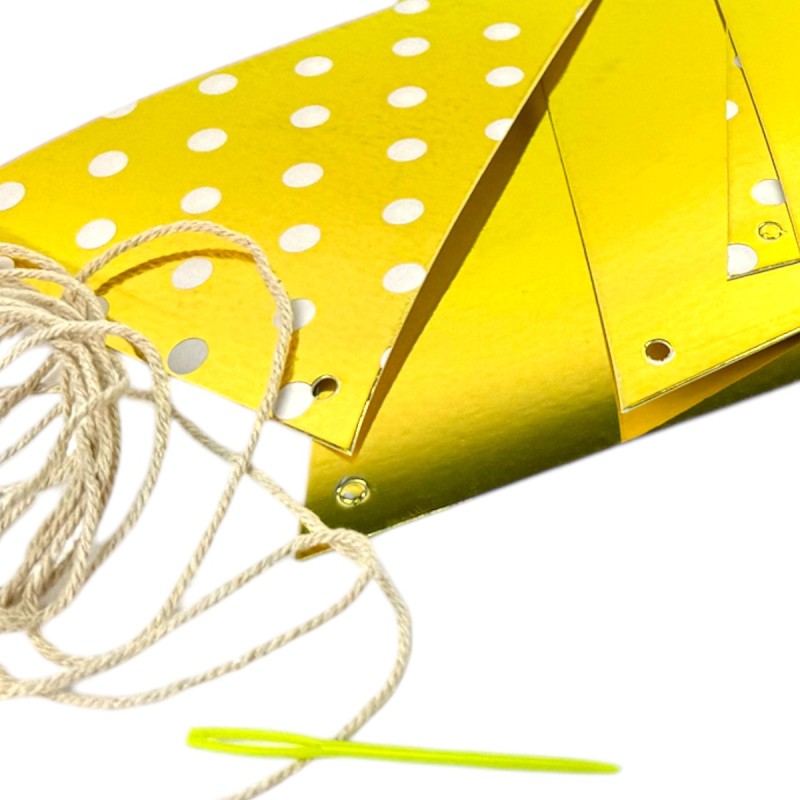 Flagi banner urodzinowy imprezowy złoty Złote flagietki