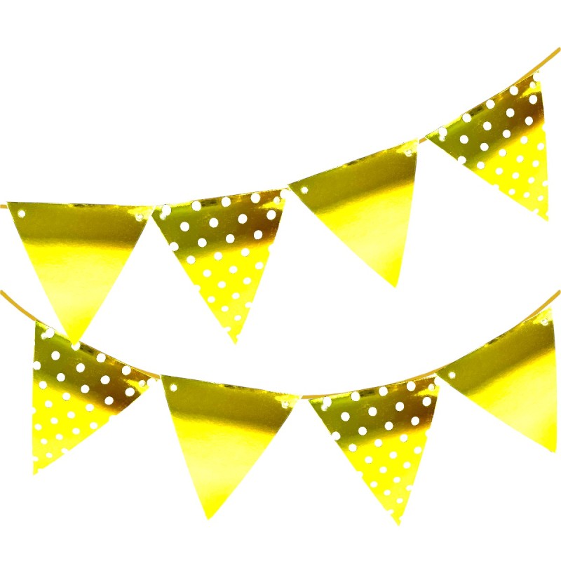 Flagi banner urodzinowy imprezowy złoty Złote flagietki