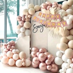 Rose gold Girlanda urodziny napis happy birthday złote litery