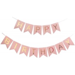 Girlanda Happy Birthday różowo-złoty baner urodzinowy