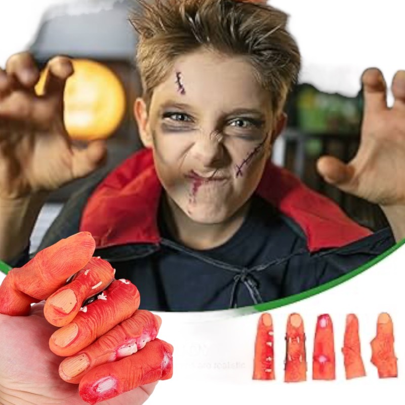Odcięte Palce zestaw 5szt Halloween krew