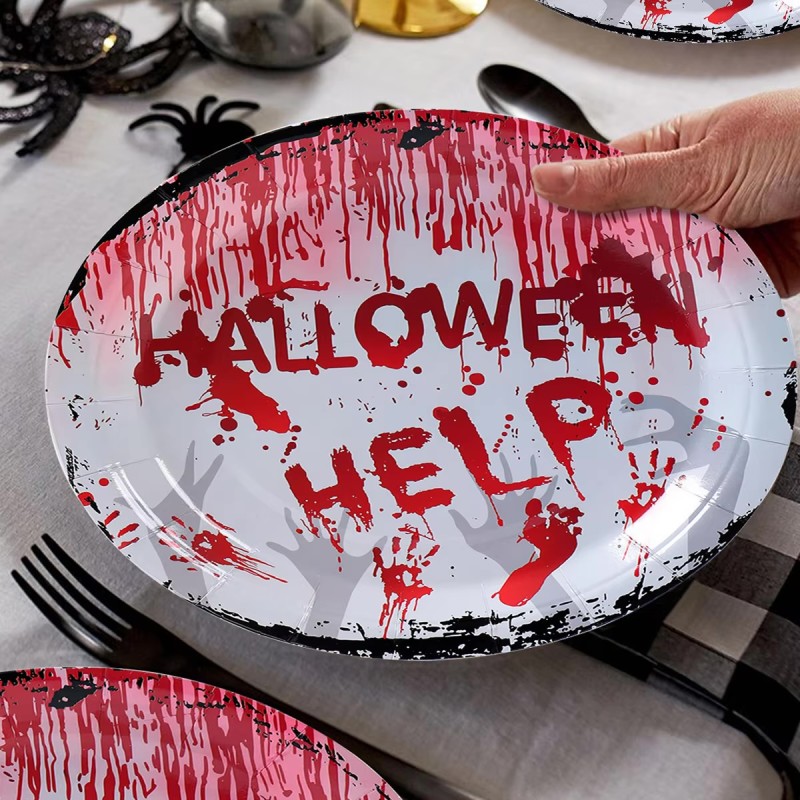 Zestaw naczyń jednorazowych Horror Halloween 32 elementy