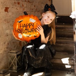 Balon foliowy Dynia Halloween 47×57 cm Nietoperze