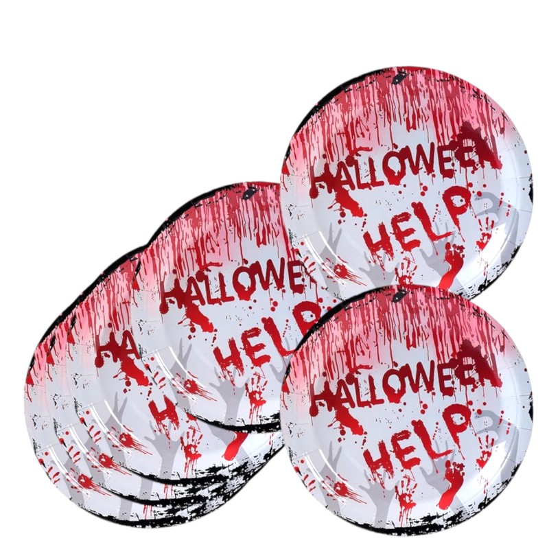 Talerzyki papierowe Halloween 7cali 6szt