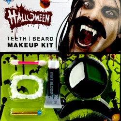 Zestaw do Makijażu Halloween Krew Zęby Wąsy farbki do twarzy
