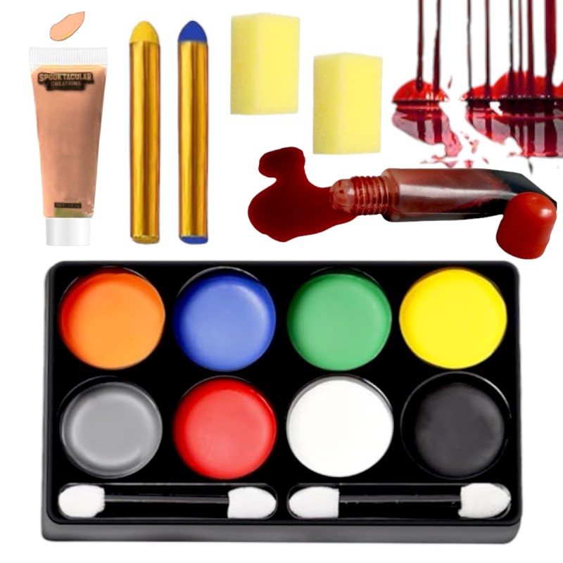 Zestaw do Malowania Twarzy Farbki sztuczna krew Halloween