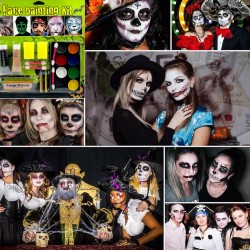 Zestaw do Malowania Twarzy Farbki sztuczna krew Halloween