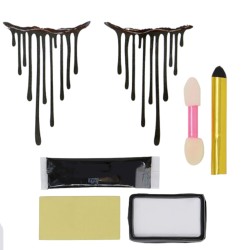 Krwawa Zakonnica Zestaw do Makijażu Halloween Czarne Łzy