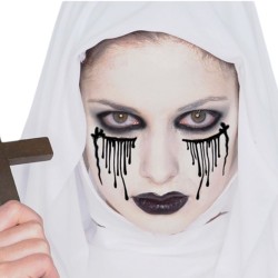 Krwawa Zakonnica Zestaw do Makijażu Halloween Czarne Łzy