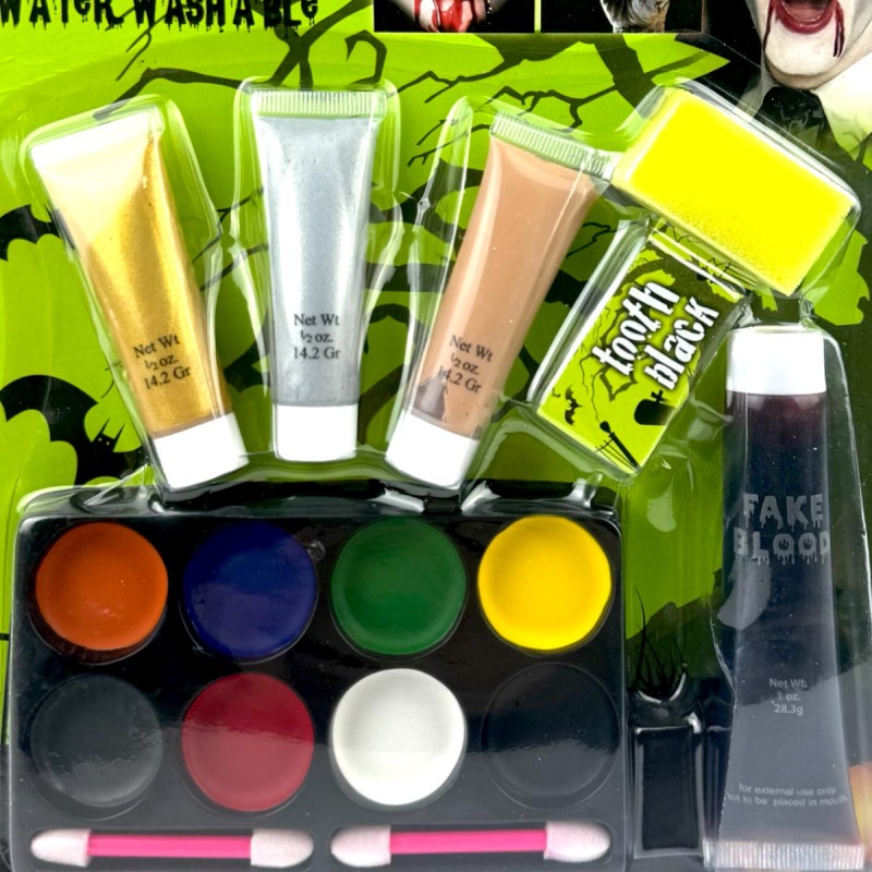 Zestaw do Makijażu Halloween 8 Farb Sztuczna krew Zmywalny Wodą