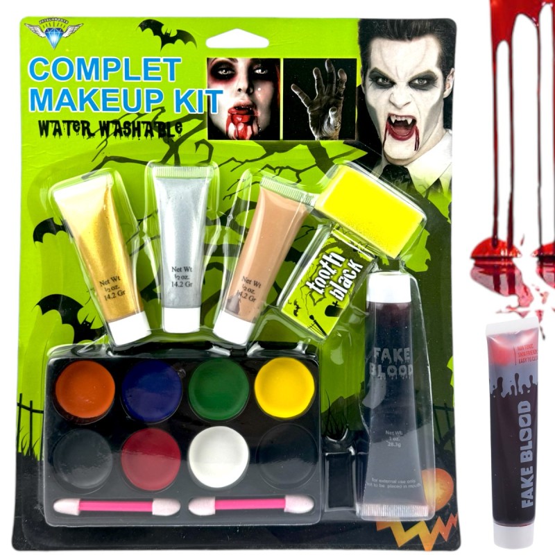 Zestaw do Makijażu Halloween 8 Farb Sztuczna krew Zmywalny Wodą