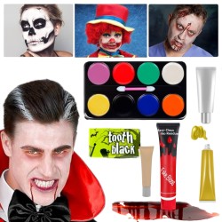 Zestaw do Makijażu Halloween 8 Farb Sztuczna krew Zmywalny Wodą