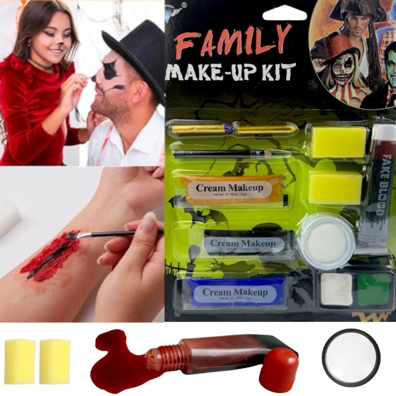 Kompletny Zestaw do Makijażu Halloween Krew Brokat wampir