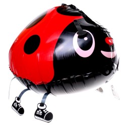 Balon Foliowy Biedronka z Nóżkami i Smyczą – Spacerowy Balon