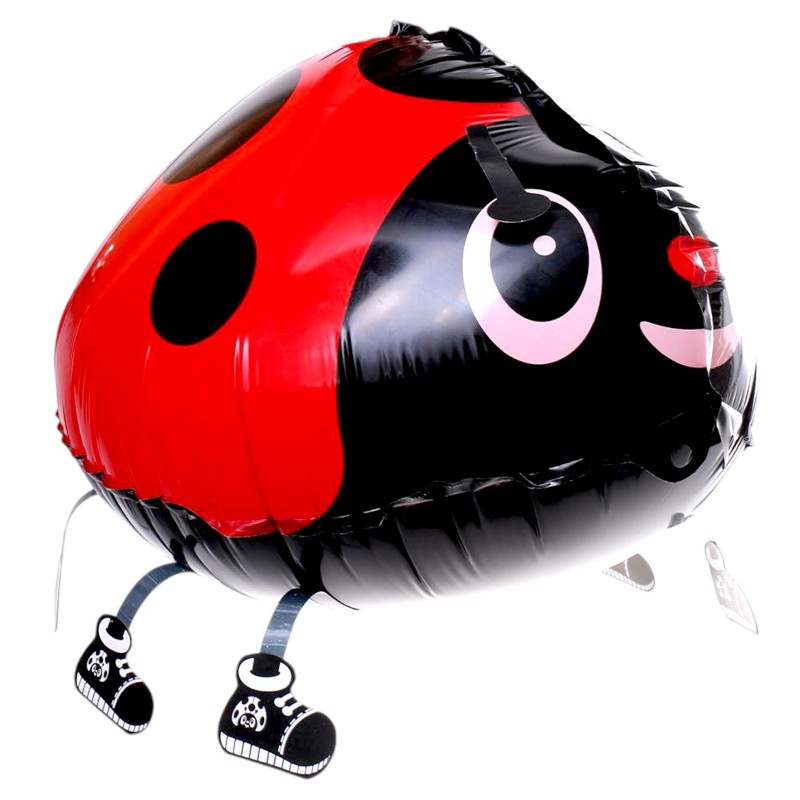 Balon Foliowy Biedronka z Nóżkami i Smyczą – Spacerowy Balon