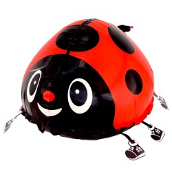Balon Foliowy Biedronka z Nóżkami i Smyczą – Spacerowy Balon