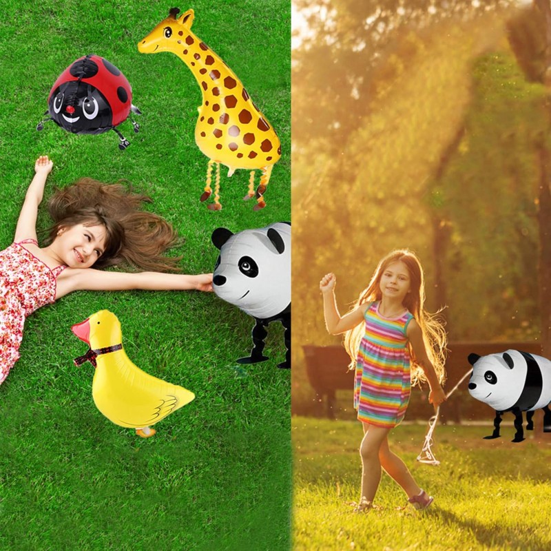 Balon Foliowy Biedronka z Nóżkami i Smyczą – Spacerowy Balon