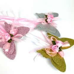 Kostium Różowa Wróżka z wiankiem i różdżką Tutu skrzydełka