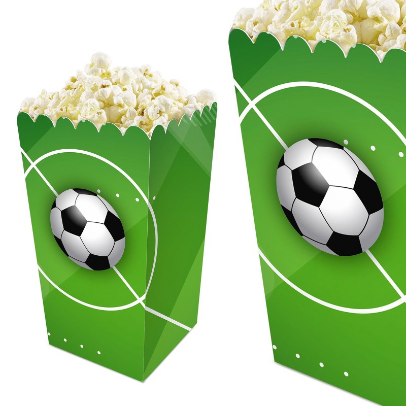 Pudełko imprezowe na popcorn Piłka nożna futbol 3szt