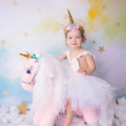 Girlanda Happy Birthday Jednorożec z opaską baner balony konfetti