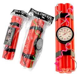 Halloween Atrapa Laski Dynamitu z Zegarem TNT