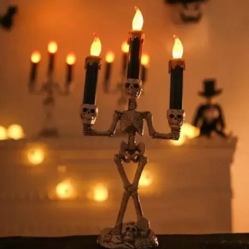 Świecznik Szkielet Dekoracja Halloween