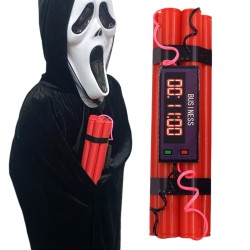Halloween Atrapa Laski Dynamitu z Zegarem TNT