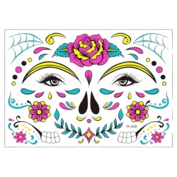 Tatuaż tymczasowy świecący NEON Czaszka SUGER SKULL LaCatrina