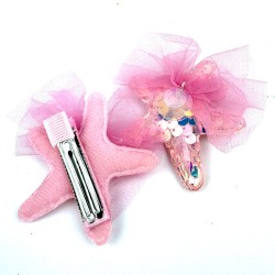 Spinka Rozgwiazda z Cekinami i Tiulową Ozdobą Syrenka perłowa