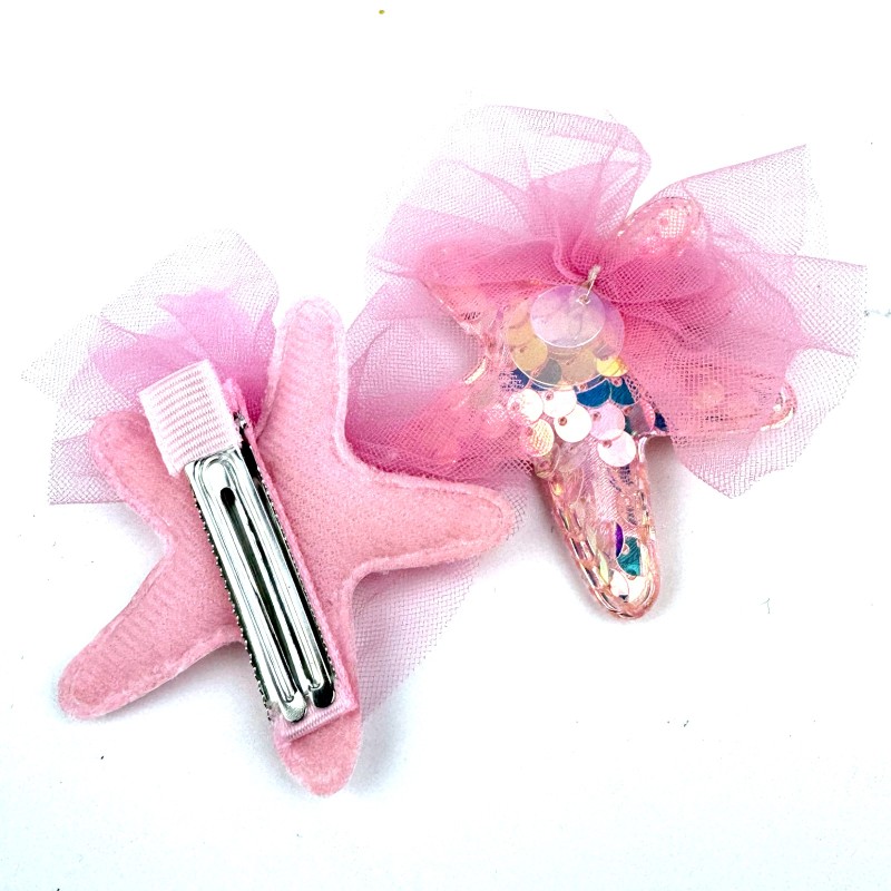 Spinka Rozgwiazda z Cekinami i Tiulową Ozdobą Syrenka perłowa