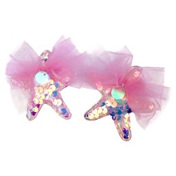 Spinka Rozgwiazda z Cekinami i Tiulową Ozdobą Syrenka perłowa