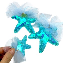 Spinka Rozgwiazda z Cekinami i Tiulową Ozdobą Syrenka perłowa