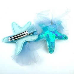 Spinka Rozgwiazda z Cekinami i Tiulową Ozdobą Syrenka perłowa