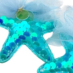 Spinka Rozgwiazda z Cekinami i Tiulową Ozdobą Syrenka perłowa