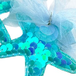 Spinka Rozgwiazda z Cekinami i Tiulową Ozdobą Syrenka perłowa