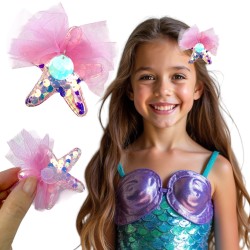 Spinka Rozgwiazda z Cekinami i Tiulową Ozdobą Syrenka perłowa