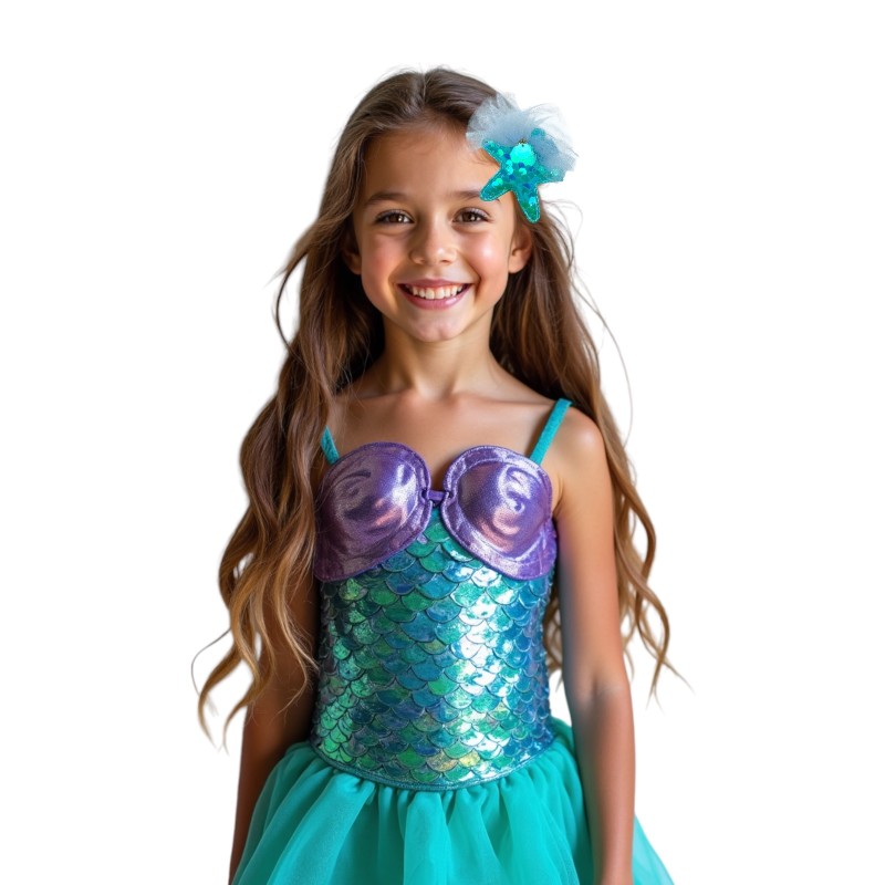 Spinka Rozgwiazda z Cekinami i Tiulową Ozdobą Syrenka perłowa