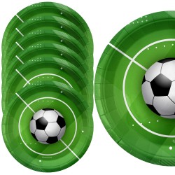 Talerzyki papierowe 23cm Piłka nożna futbol 6szt