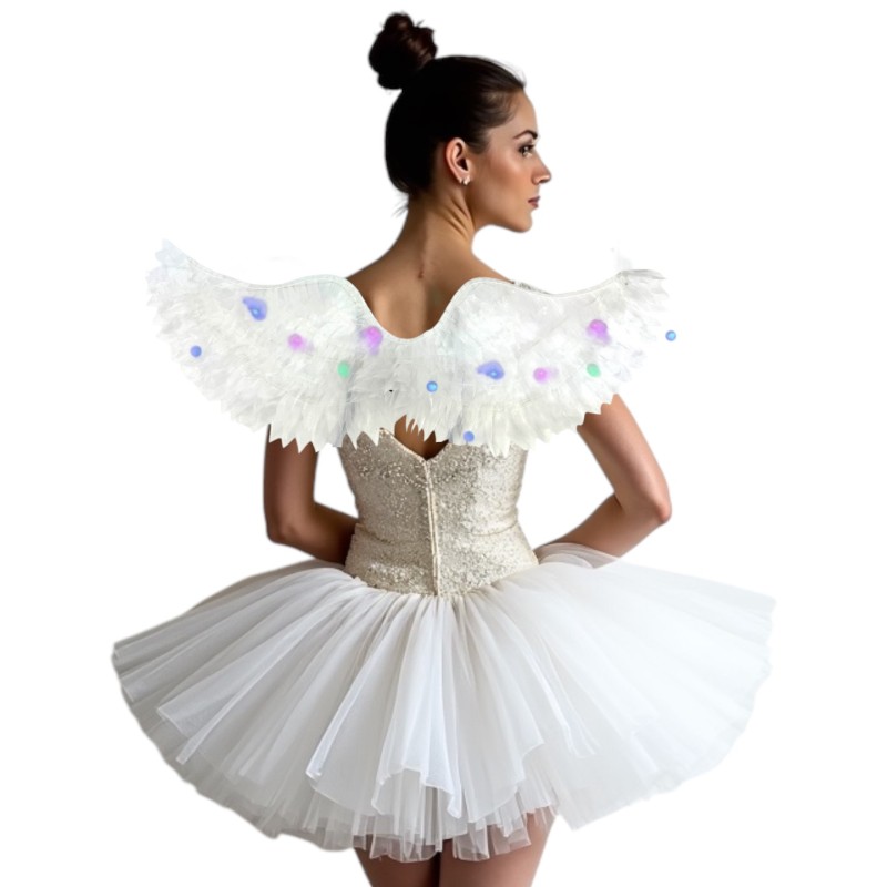 Skrzydełka Aniołka Magiczne Delikatne LED Tiul 56x17cm